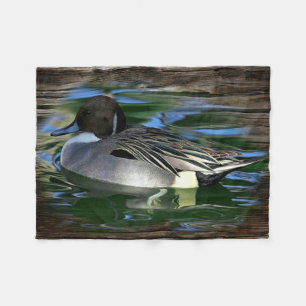 Mallard Duck On Lake Fleece Blanket