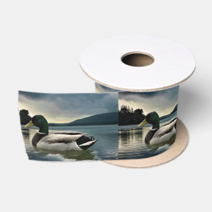 Mallard Duck On The Lake Satin Ribbon