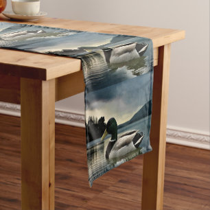 Mallard Duck On The Lake Short Table Runner