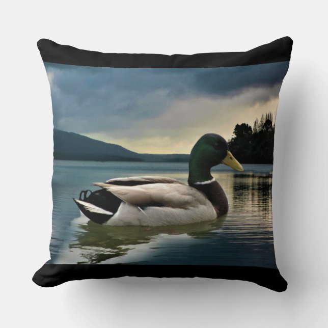 Mallard Duck On The Lake Throw Pillow (Front)