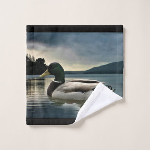 Mallard Duck On The Lake Wash Cloth