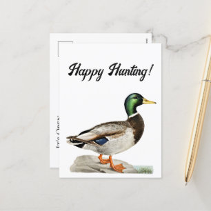 Mallard Duck Painting for Hunters and Outdoorsmen Holiday Postcard