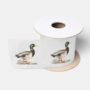Mallard Duck Painting for Hunters and Outdoorsmen Satin Ribbon