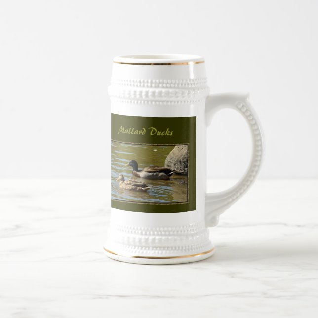 Mallard Duck Pair Beer Stein (Right)