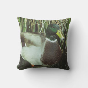 Mallard Duck Photo Male Lake Wildlife Bird Throw Pillow
