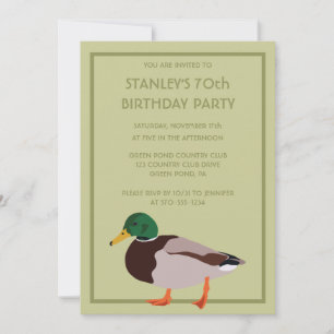 Mallard Duck Realistic Illustration Custom Invitation