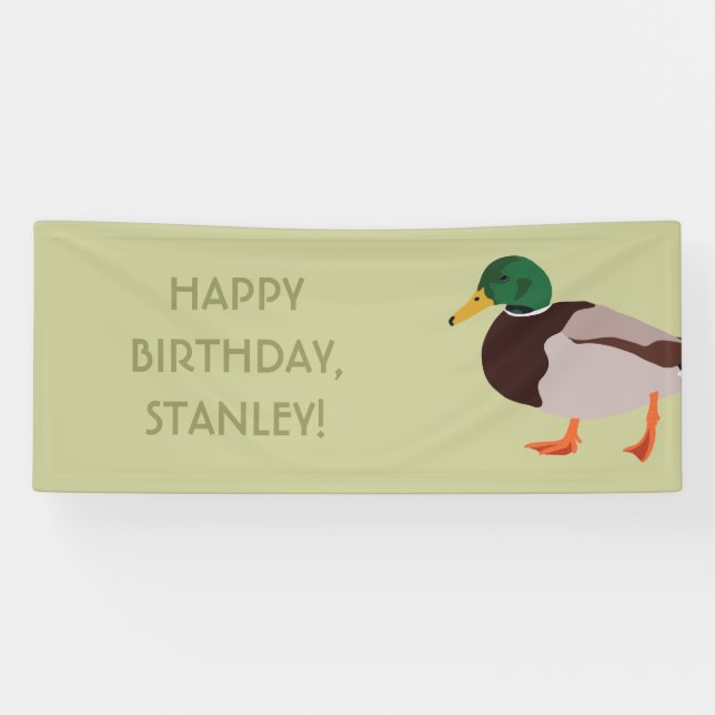 Mallard Duck Realistic Illustration Personalized Banner (Horizontal)