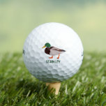 Mallard Duck Realistic Illustration Personalized Golf Balls<br><div class="desc">Create a personalized gift that's perfect for bird lovers when you add their name to these golf balls. They feature a realistic style illustration of a male mallard duck in green and brown with a name or other text in coordinating green lettering.</div>