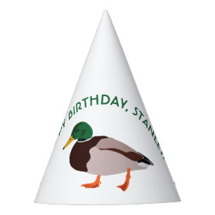 Mallard Duck Realistic Illustration Personalized Party Hat