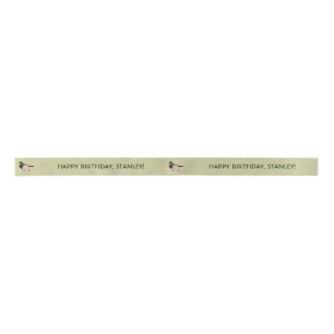 Mallard Duck Realistic Illustration Personalized Satin Ribbon