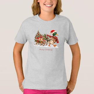 Mallard Duck Sleigh Girls T-Shirt