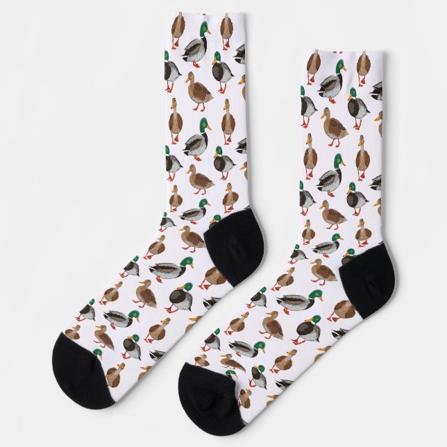 Mallard Duck Socks, Realistic Duck Socks (Left)