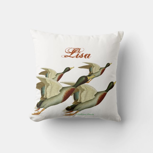 Mallard Duck Throw Pillow (Front)
