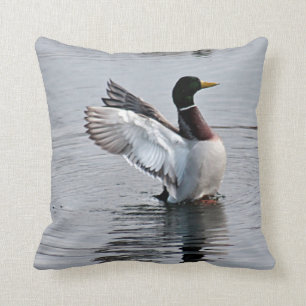 Mallard duck throw pillow