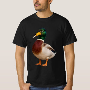 mallard duck Vintage Smoking Meme ,Cigarette ,Stu  T-Shirt