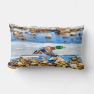 Mallard Duck Wildlife Photo for Bird-lovers Lumbar Pillow