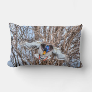 Mallard Duck Wildlife Photo for Bird-lovers Lumbar Pillow