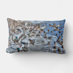 Mallard Duck Wildlife Photo for Bird-lovers Lumbar Pillow