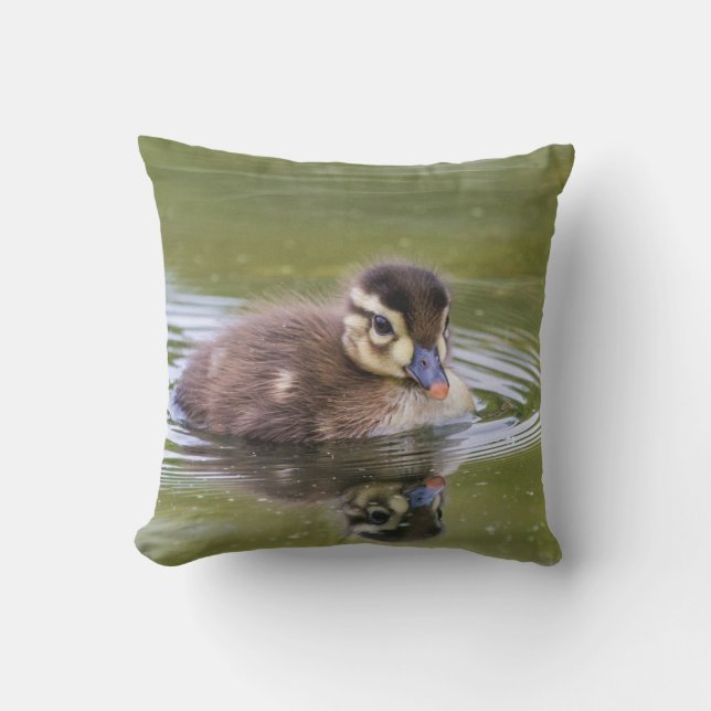 Mallard Duckling Throw Pillow (Front)