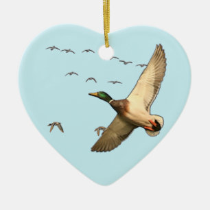 Mallard ducks Canadian geese Ceramic Ornament