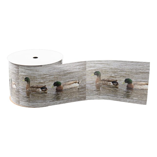 Mallard Ducks Photo Ribbon Grosgrain Ribbon (Spool)