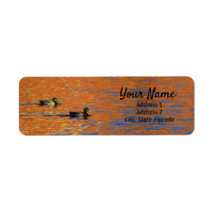 Mallard Ducks Reflection Address Label
