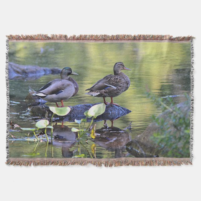 Mallard ducks throw blanket (Front)