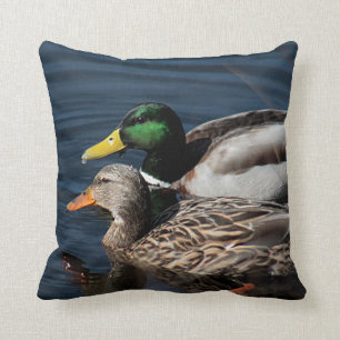 Mallard ducks throw pillow