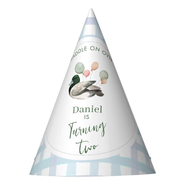 Mallard Lucky Duck Any Age Birthday  Party Hat (Front)