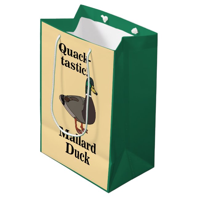 Mallard Quack-Tastic Duck  Medium Gift Bag (Front Angled)
