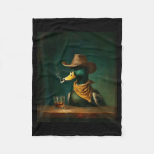 Mallard smoking cigarette meme funny mallard duck fleece blanket