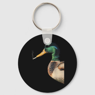 Mallard Smoking Cigarette Meme Funny Mallard Duck Keychain