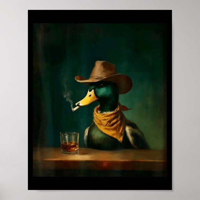 Mallard smoking cigarette meme funny mallard duck poster (Front)