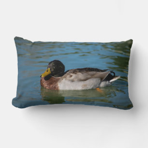Mallard Swimming Lumbar Pillow