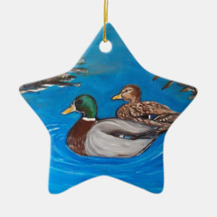 Mallards.png Ceramic Ornament