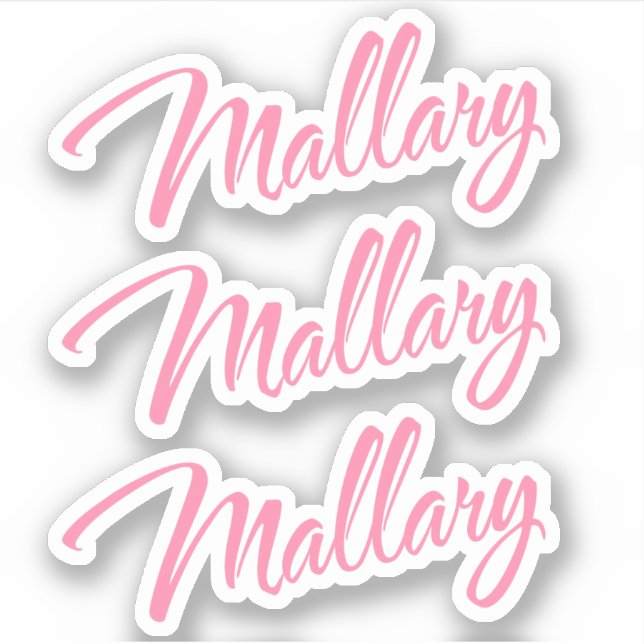 Mallary name pink cursive x3 (Front)