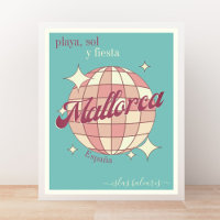 Mallorc douleur baléaire Île vintage rétro Poster