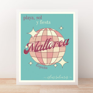 Mallorc  pain balearic Island vintage retro Poster