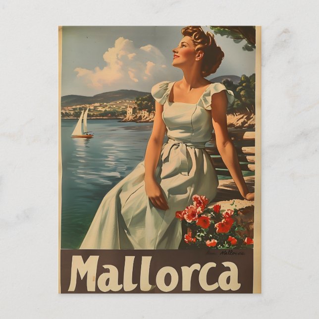 Mallorca Coast, 1950 Vintage Elegance Postcard (Front)