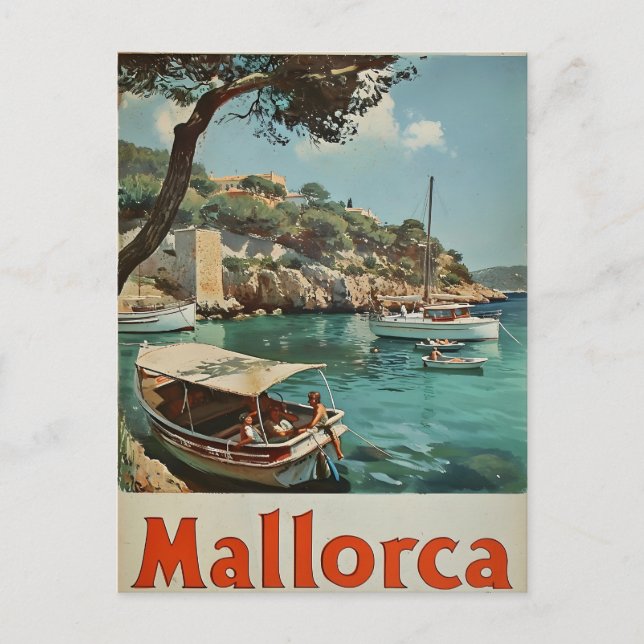 Mallorca Coastal Bliss Vintage Postcard (Front)