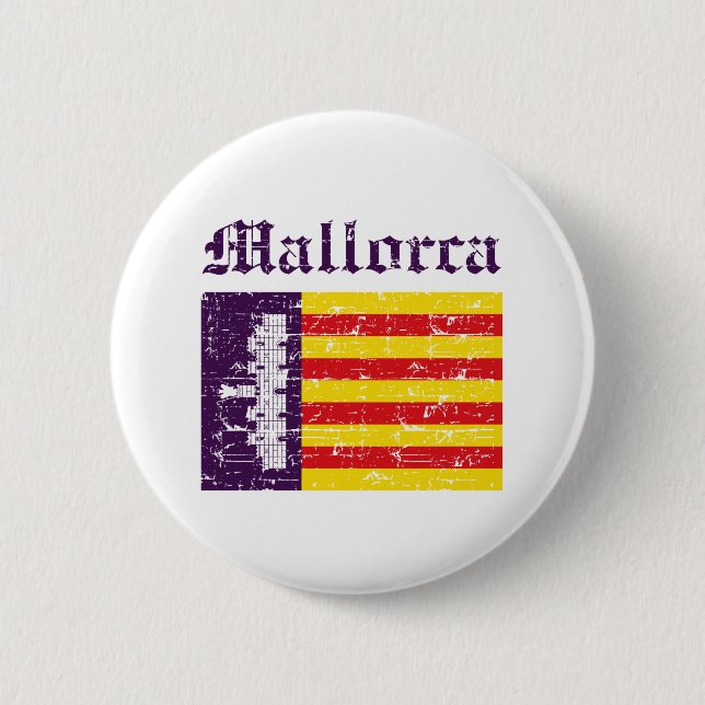 mallorca Italy flag designs 2 Inch Round Button (Front)