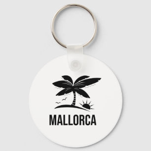 Mallorca Palm Tree Vacation Sunset Beach Ocean Men Keychain