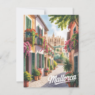 Mallorca Palma watercolor Postcard