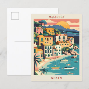 Mallorca Spain Art Elegant Vintage Travel Postcard