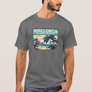 Mallorca Spain Beach Retro Emblem girl T-Shirt