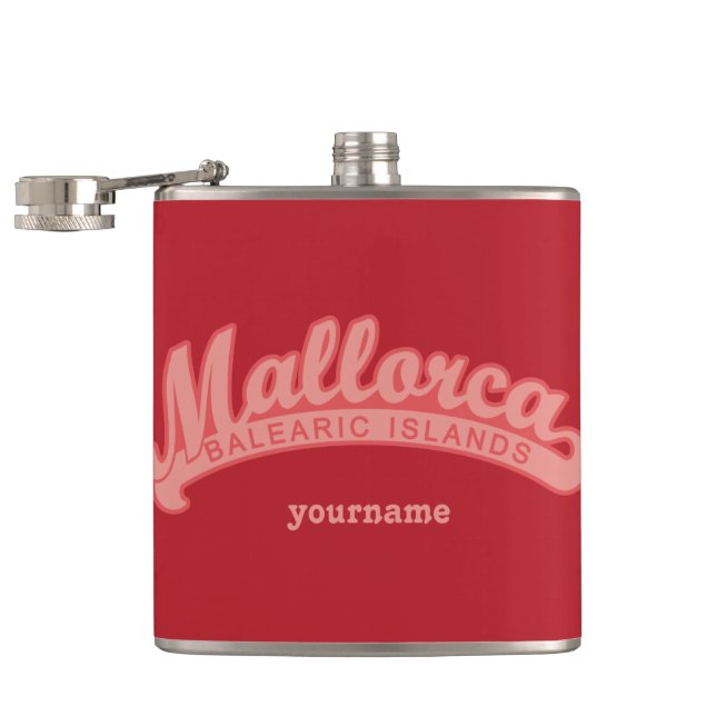 MALLORCA Spain custom monogram flasks (Opened)