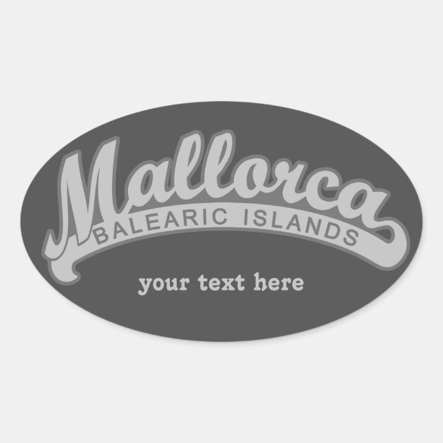 MALLORCA Spain custom text & colour stickers (Front)