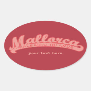 MALLORCA Spain custom text & colour stickers