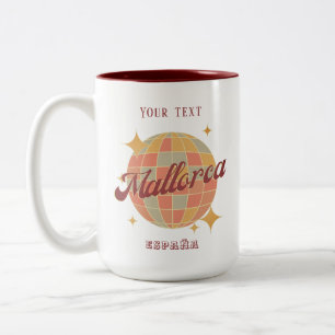 Mallorca Spain holiday Retro souvenir  Two-Tone Coffee Mug