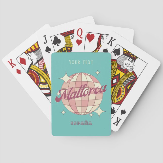 Mallorca Spain pink blue summer holiday  Playing Cards (Back)